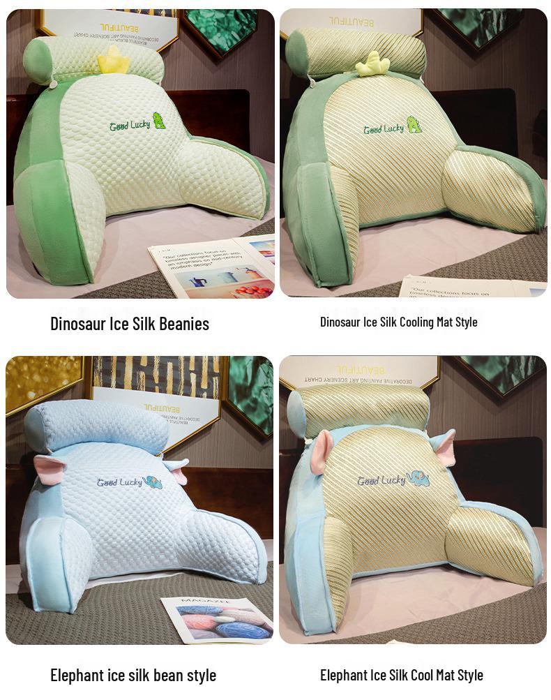 Ice Bean Weiches Kopfteilkissen: Lendenwirbelstütze & Großes Rückenlehnenkissen für Bett & Sofa - Perfekt für Sommerlektüre