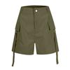 Women's Shorts, Fashionable Color Casual Straight Tube Loose Trendy Pocket Workwear Pants