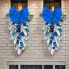 Yousheng Christmas Staircase Wreath Garland Bow Front Door Hanging Garden Xmas Tree Pendant Party New Year Home Decoration