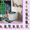 Greentown Series Shower Curtain Floor Mat Four Piece Set, Home Bathroom Dry Wet Separation Partition Shower Curtain Waterproof Shower Curtain