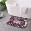 1PC Ornate Decorative Horses Kitchen Rug Non-Slip Door Mat Pop design Bathroom Rug Bath Mat Carpet for Home Sink Laundry Decor
