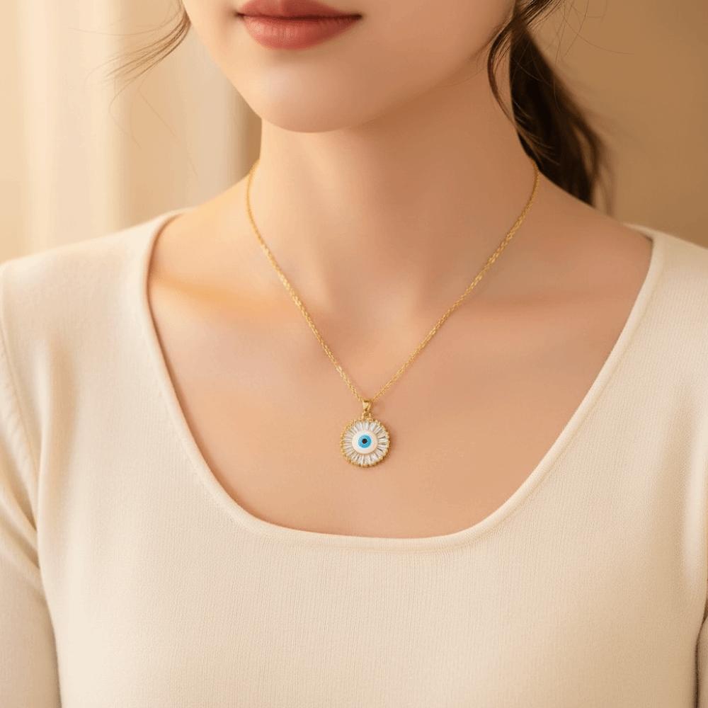 Titanium Steel Devil's Eye Necklace Banquet Clothes Neck Chain  Clothes Accessories