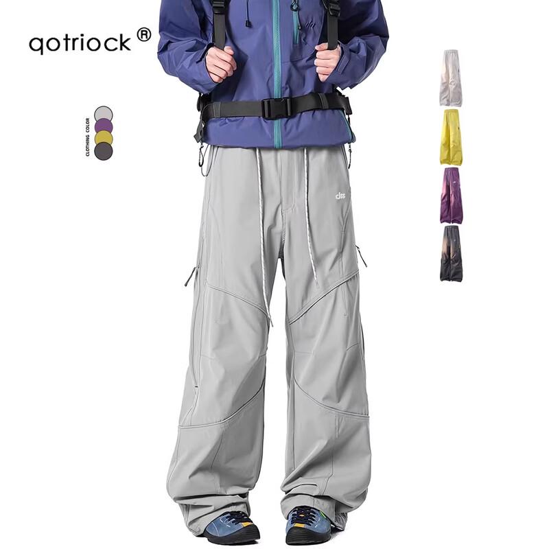 Унисекс зимние прямые брюки QOTRIOCK на флисовой подкладке M