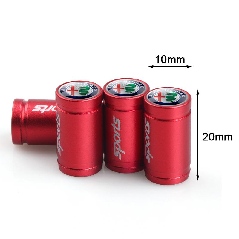 Car Stickers For Alfa Romeo 4Pcs Car Wheel Cover Tire Valve Caps Anti-theft Valve Stem Auto Accessories For Alfa Romeo Giulia St