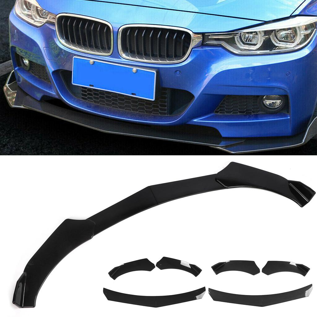 Front Bumper Lip Spoiler 4 Parts Form Universal Modification Aggressive Decoration