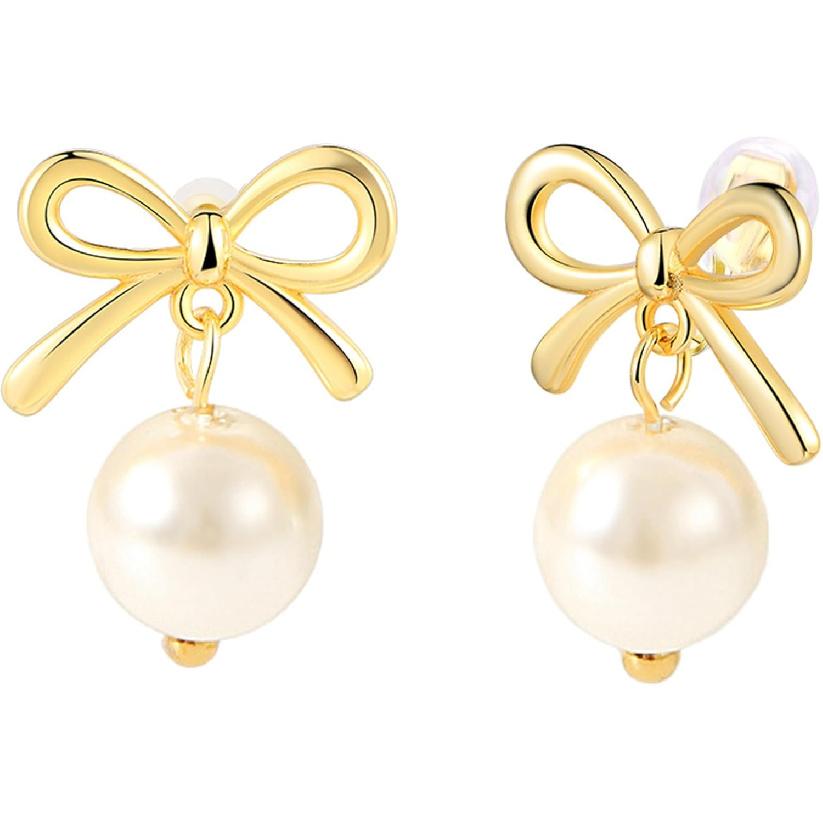 Clip On Earrings for Non Pierced Ears, Gold Tone Lightweight Clip-On Earrings for Women, Vintage Style Jewelry for Everyday Wear