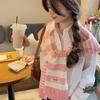 Women's Shawl Knitted Striped Shawl Cross Shawl Blouse Shoulders Fake Collar Cape Knotted Scarf For Women Outerwear