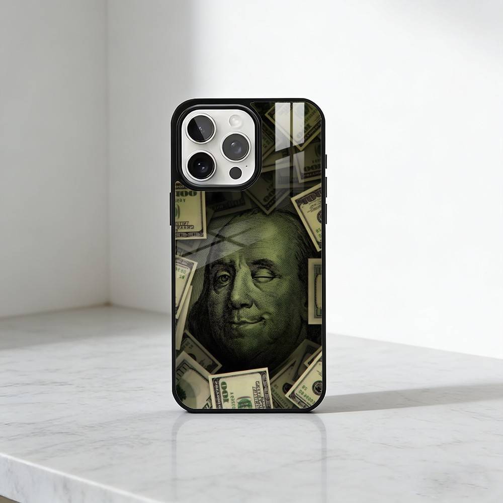 Dollar Design RICH-Man Painting Phone Case For iPhone17,16,15,14,13 Plus,Pro Max Magnetic For Magsafe Wireless Charging