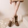 2025 Winter New Fashion Snow Boots Women's Non-slip and Cold-proof Medium Boots Piled and Thickened, Not Tired Feet Warm Cotton Shoes