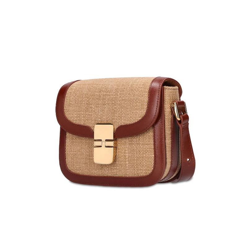 

Нишевый дизайн кожаная лоскутная наплечная сумка холщовая контрастного цвета кожаная женская сумка кроссбоди маленькая квадратная сумка OEM Main picture: length 35x width 8x height 25cm