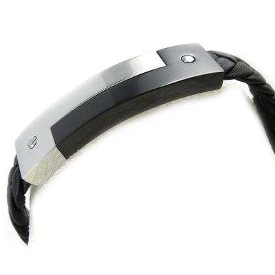 [N1822] - Men's Black Steel 'Tony' Bracelet
