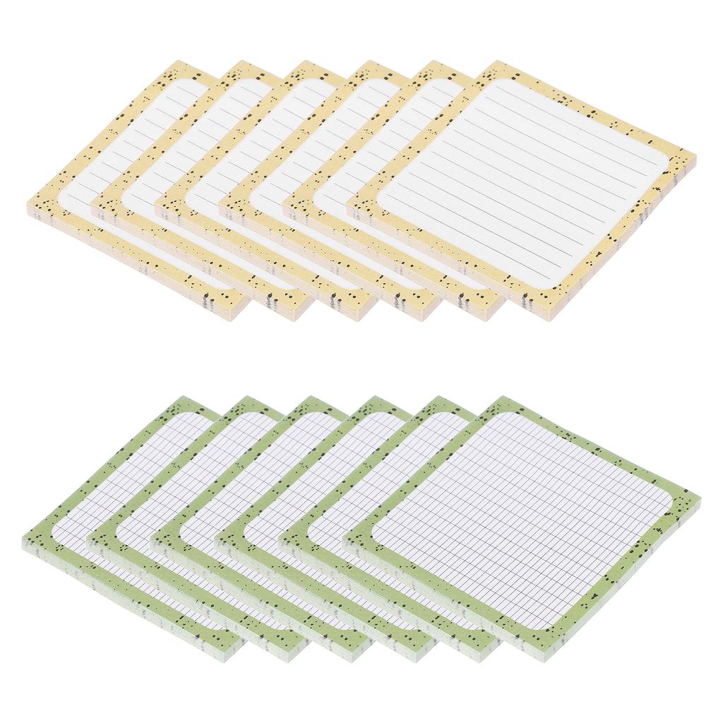 6/12Packs Cute Sticky Notes 75x75mm 50Sheets/Pack Sticky Notes Self-Stick Notes Pads with Lines Office Message Stickers 4Colors