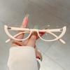 Vintage Cat Eye Glasses Women Fashion Semi Metal Rim Blue Light Blocking Optical Frames Trendy Brand Design Eyeglasses