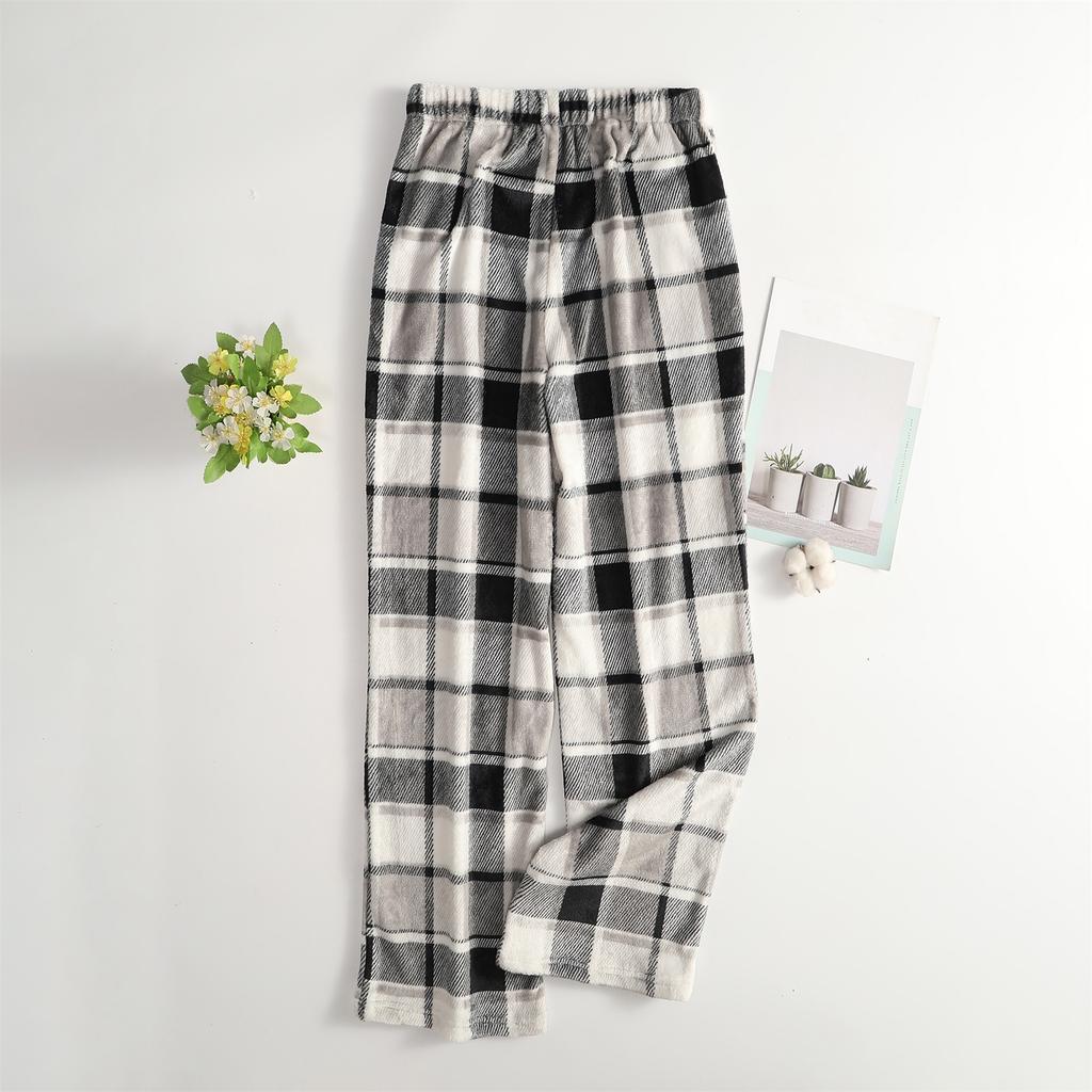 Women Pajama Pants Plush Sleep Pants Soft Elastic Waist Pajama Bottoms Patterned Pants With 2 Pockets