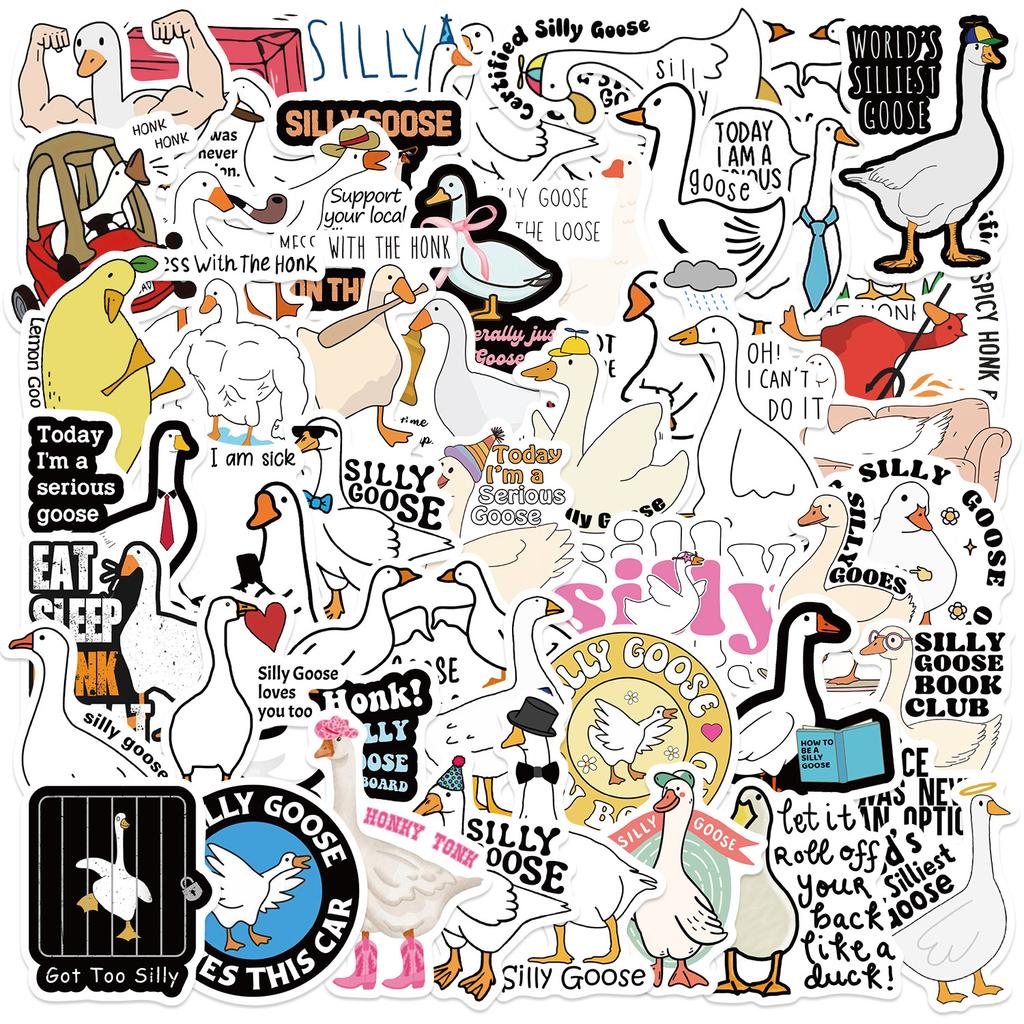 50 Cartoon Funny Duck Doodle Stickers Decorate Guitar Notebook Suitcase DIY Waterproof