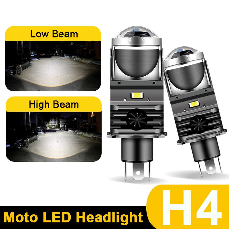 1pc H4 LED Projector Headlight Motorcycle 25W 50000LM Lens with Fan Cooling Automobile Hi Lo Beam Bulb For Haojue USR125