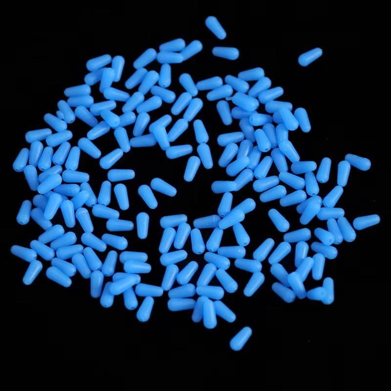 100Pcs/Lot Anti-Tangling Rubber Fishing Float Blue Oval Stopper Fishing Float Space Beans Seatool Fishing Bobber Accessories