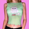 Y2k Estetica Canotte Harajuku Cute Crop Top Fashion Cat Print Canotta Casual Canotta sexy