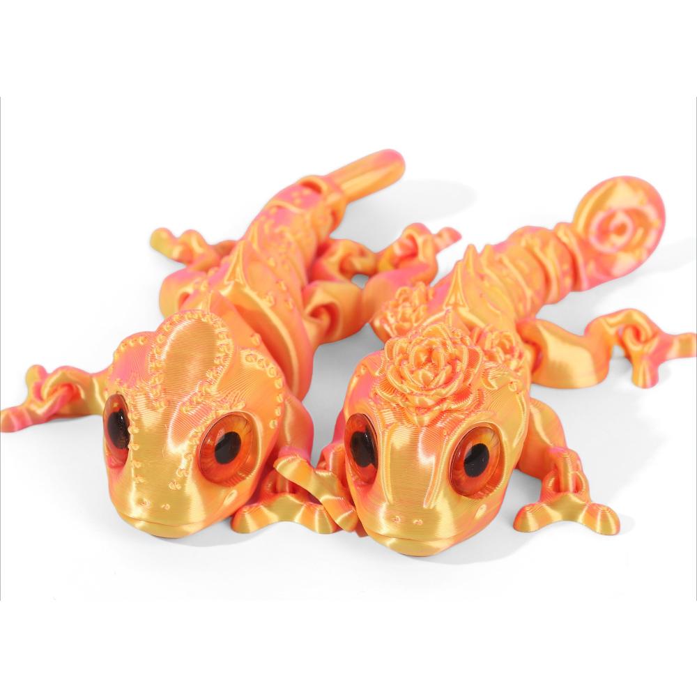 3D Printing Chameleon Figures Multi-joint Movable Simulation Eyes for Home Accessories Kids Toys Gift Living Room Decoration