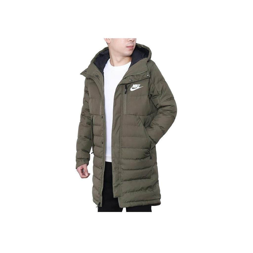 Nike NSW Down Fill Mid-Length Hooded Puffer Jacket Men Outerwear Green AJ7949-222