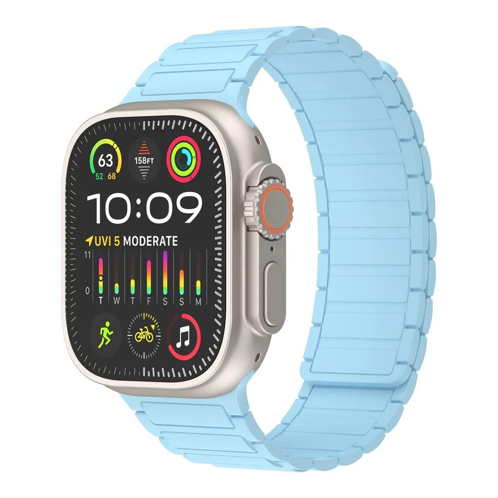 Magnetic Sports Band for Apple Watch Ultra 2 49mm 46mm 45mm 44mm 42mm 38 40 41mm Silicone Strap for IWatch Series 10 9 8 7 6 5 4