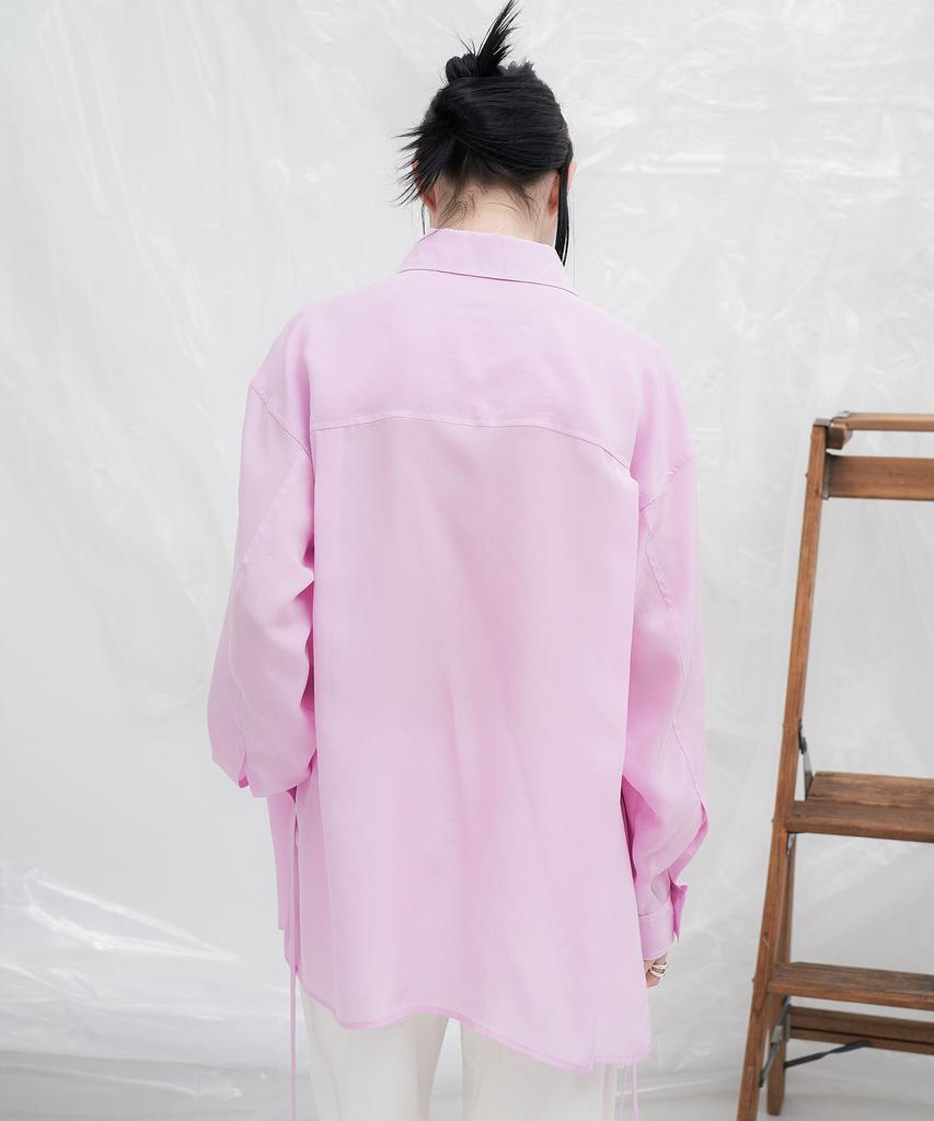 Yusentig Out-Pocket Oversized Shirt Pink Aw4Sb22172