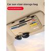 Car PU Leather Sun Visor Glasses Clip Card Holder Storage Pockets For Mercedes Benz AMG R C E V Class Viano SLK GLC SL Vito GLK