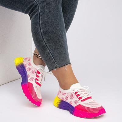 Baskets pour femmes Décontractées Maille Creuse Respirantes à Lacets Légères Semelle Arc-en-ciel Confort Chaussures de Sport Baskets Femmes Zapatillas Mujer