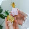Figurinha de Abacaxi em Vidro Soprado à Mão Colecionável Mini Enfeites de Frutas Escultura de Abacaxi Falso para Artesanato Decoração de Casa Cozinha