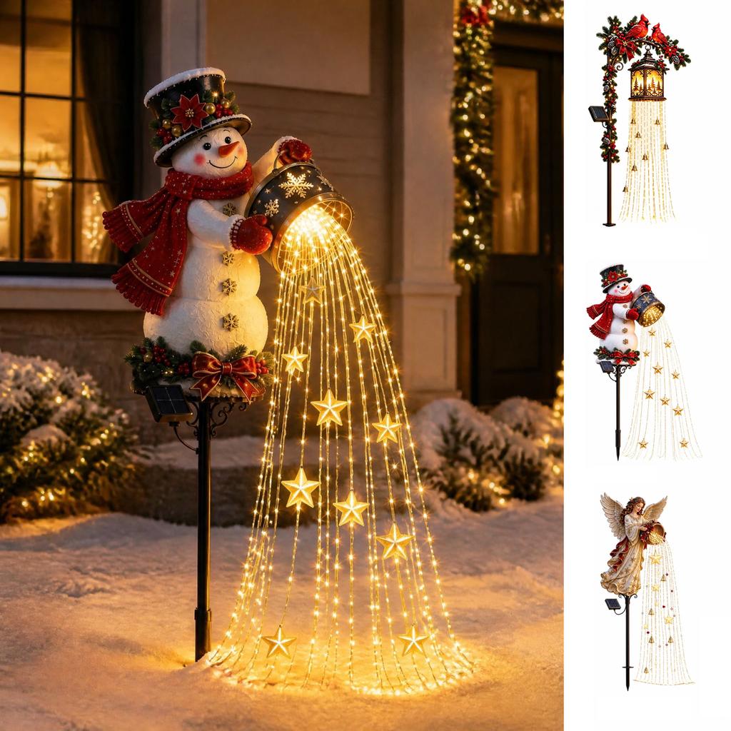 Christmas Stake Lights with Starlight for Outdoor Holiday Yard Decor