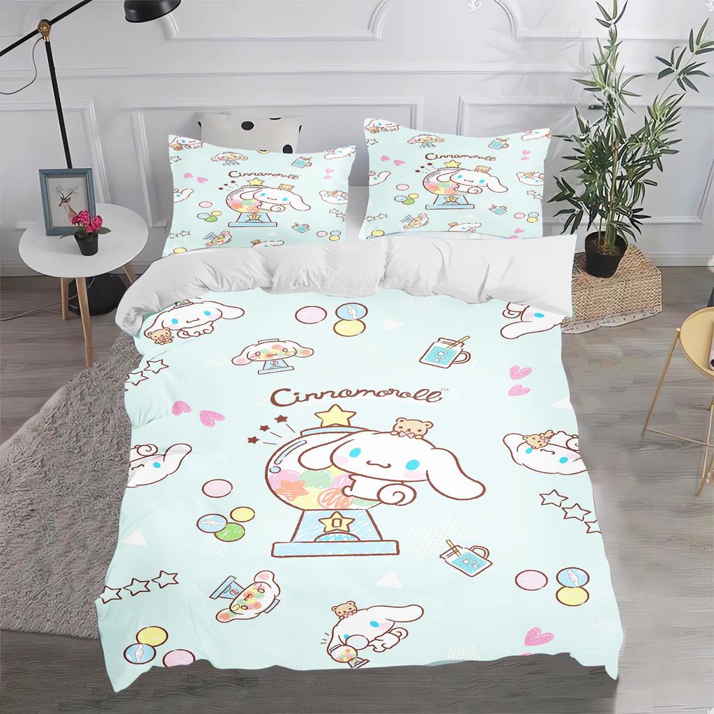 Cinnamoroll Duvet Cover Set Comforter Bedding 3d Children'S Bedding Set 3-Piece 1 Quilt Cover King Size