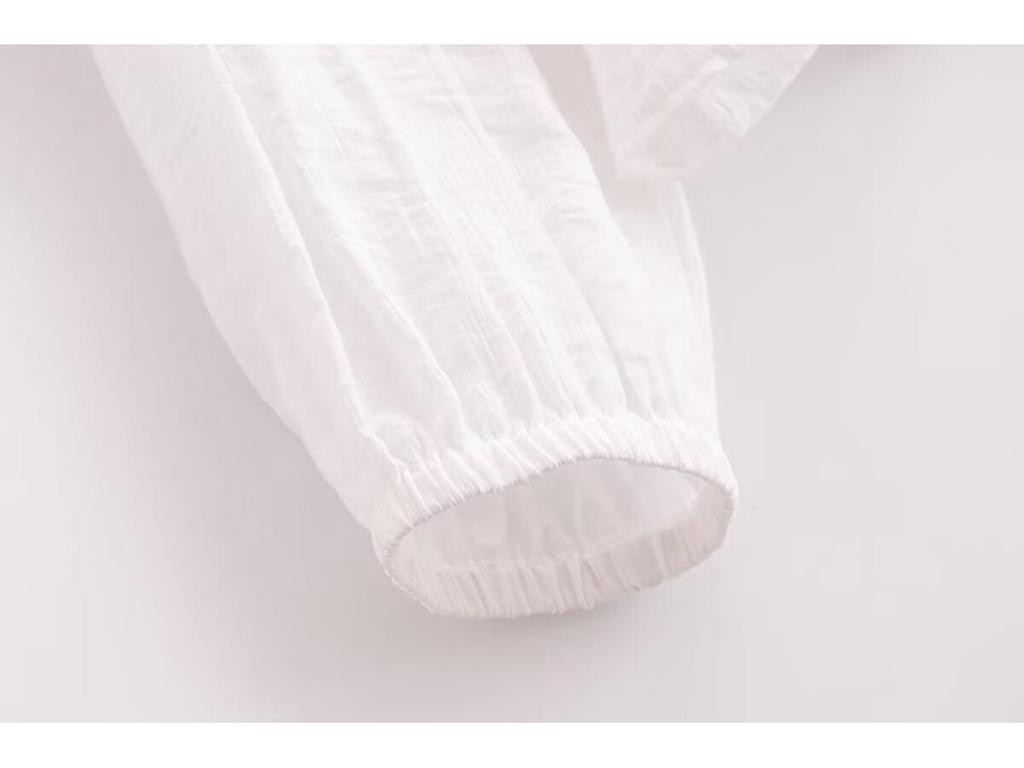 Spring 2025 Women's European-American Style Fashionable Versatile Ruffle Pendant Shirt