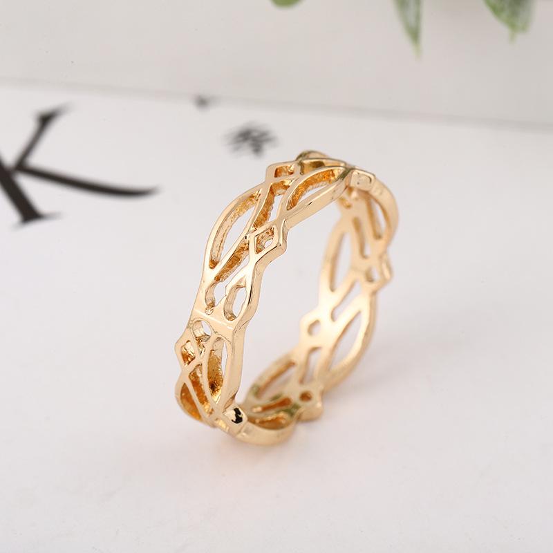 Huajie Couple's Geometry Irregular Creativity Rings Solid Simple Beauty Hollow Korean Fashion  Trend