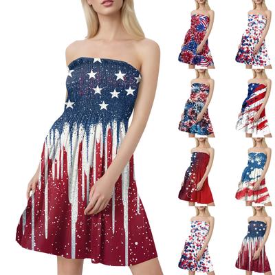 Robe tube décontractée à imprimé tendance pour femme sans manches