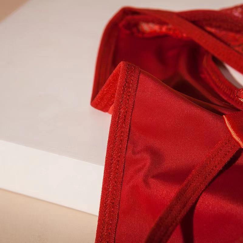 Satin Ice Silk Bow Hollow Triangle Panties - Women's 2025 Hot Style