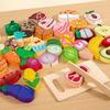 Wooden Kitchen Toys Simulation Pretend Cutting Fruit Vegetable Ice Cream Food Toy Montessori Educational Toys For Kids