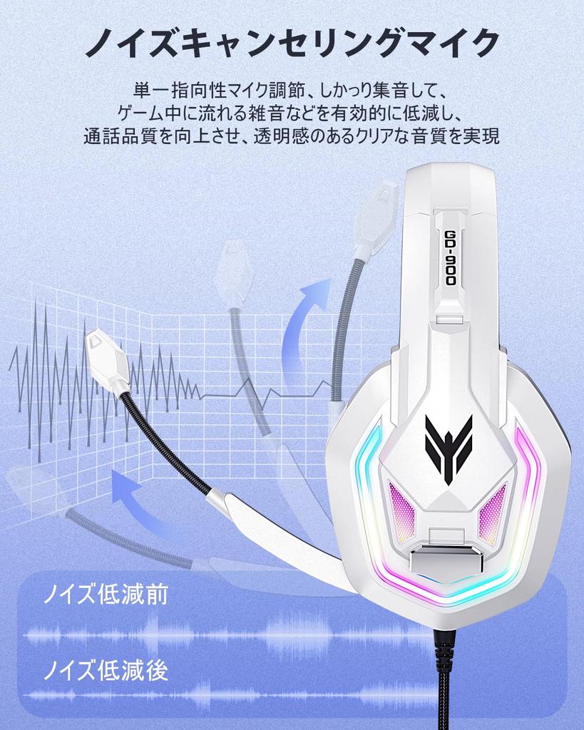 YPBDAN Gaming PS5 Noise Cancelling with Wired Gaming Deep LED Controller Stereo Headphones for FPS Compatible with Nintendo Xbox and Smartphones