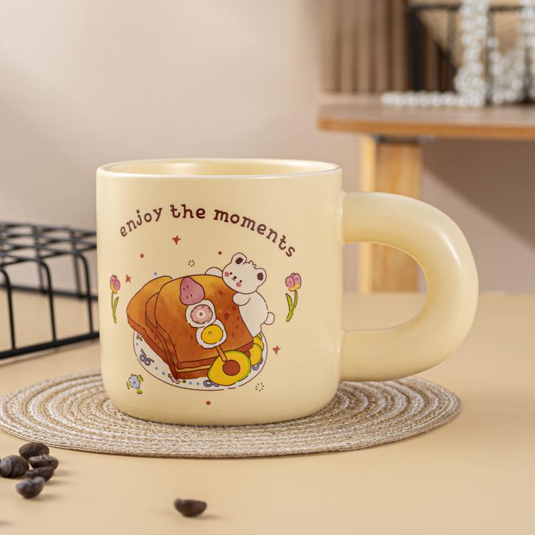 High Value Ceramic Cup Bear Mug Household Couple Water Cup Cute Gift Souvenir Gift Coffee Cup