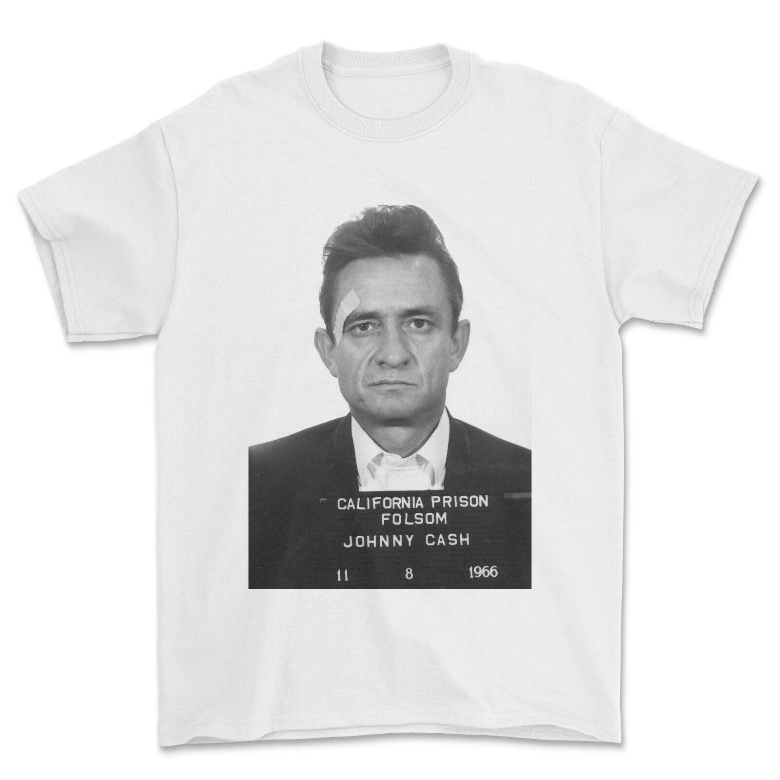 Johnny Cash Mugshot T-Shirt portrait Unisex Tshirt gift. S разноцветный