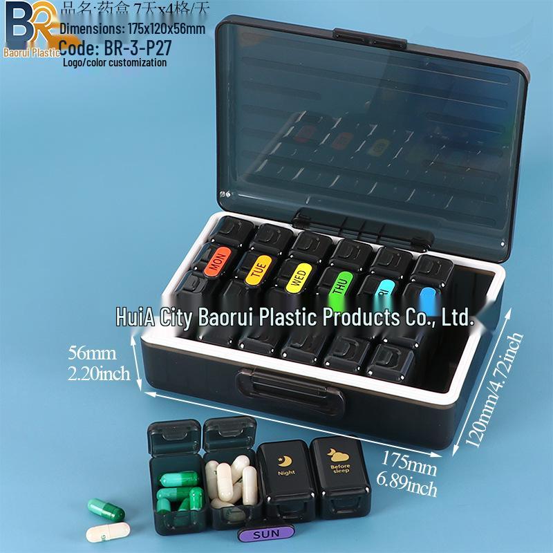 7-Day Round Petal Pill Box: Compact 7-Grid Medicine Organizer for Travel