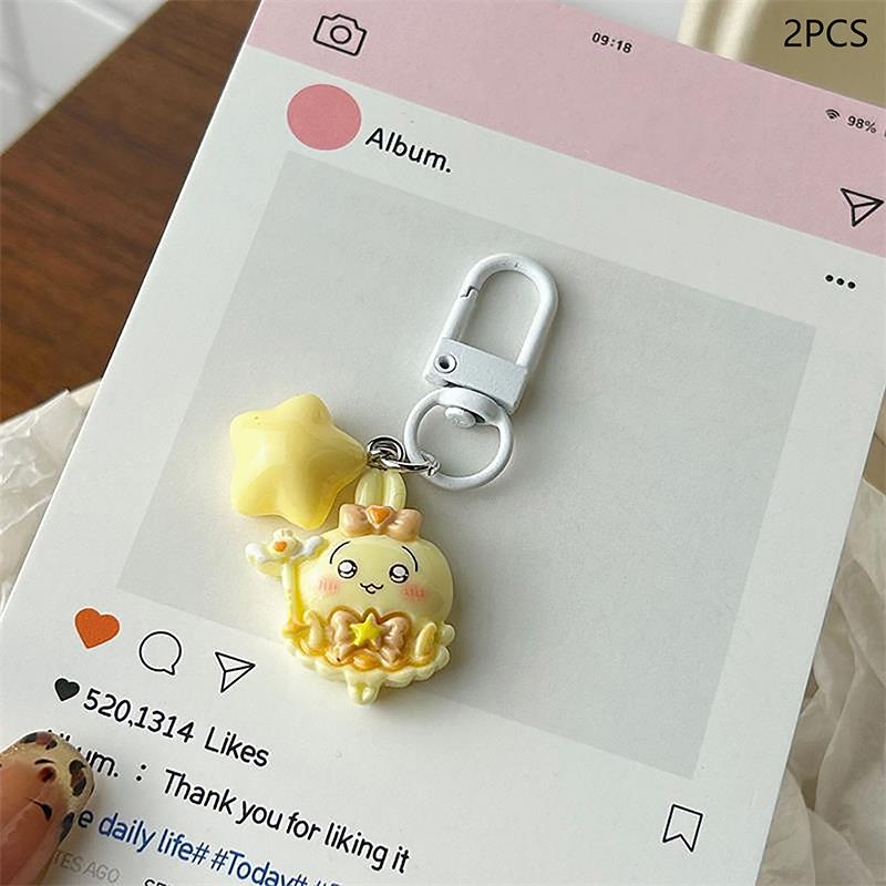 2/4ks Roztomilý Sladký Hvězda Chiikawa Hachiware Usagi Řetízek na Telefon Kroužek na Klíče Přívěsek Ozdoba na Batoh Přívěsek na Tašku Dívčí Dárek