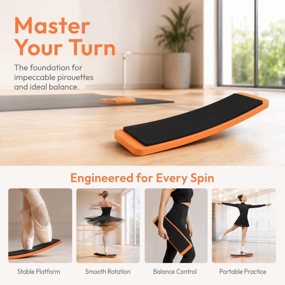 Non-Slip Dance Training Board Curved Pirouette Trainer Durable Turning Board Figure Skating