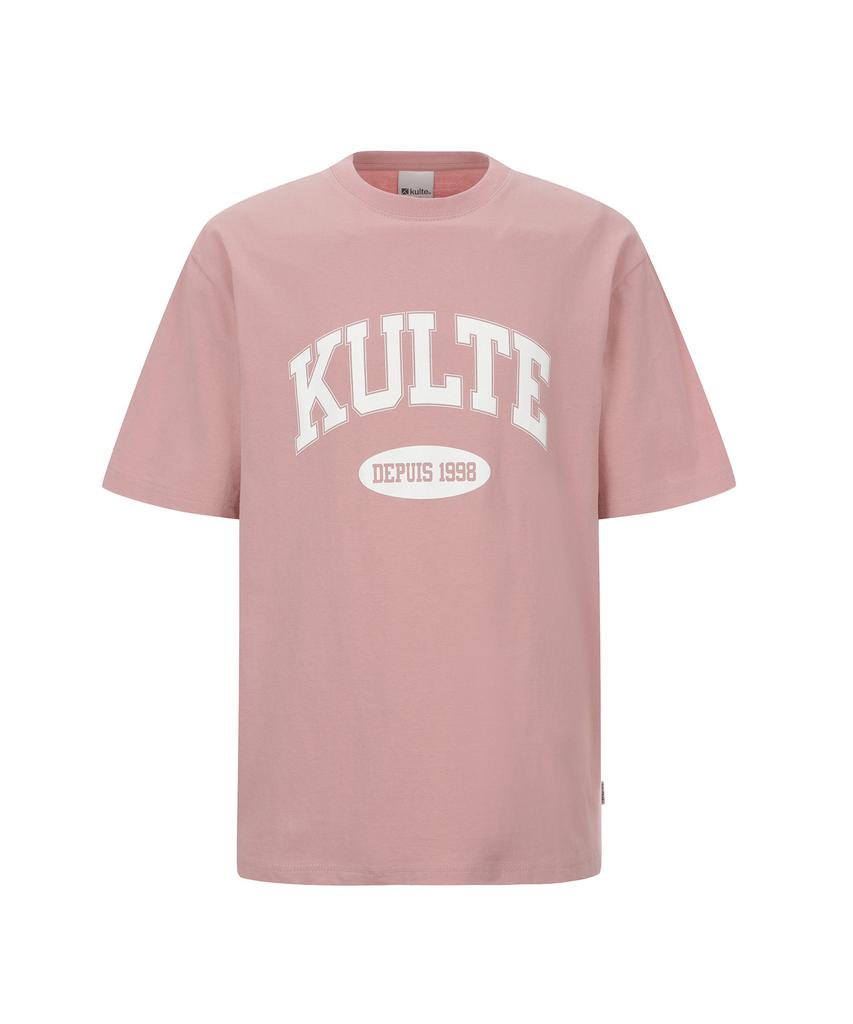 KULTE Arch Big Logo Short Sleeve T-Shirt Pink