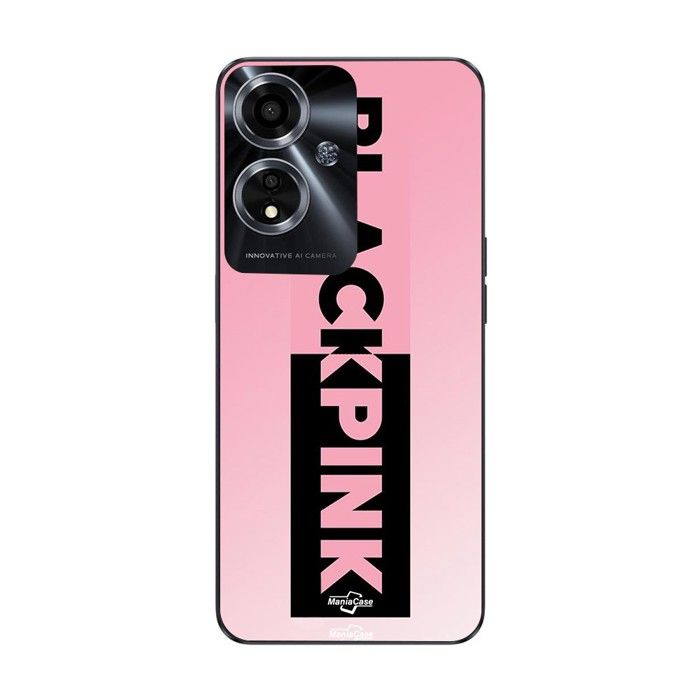 Coque pour Oppo A59 5G Blackpink logo rose et noir