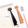 Creative Cartoon Cute Cat Kitten Straight School Supplies Stationery Wooden Ruler
