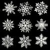 10pcs Festive Snowflake Ornaments - Dazzling Plastic Hanging Pendants for Holiday Decorations, 10cm, Tree Decorations