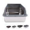 Stainless Steel Litter Box Anti Splashing Odorless Easy To Clean High Sides Semi Enclosed Cat Litter