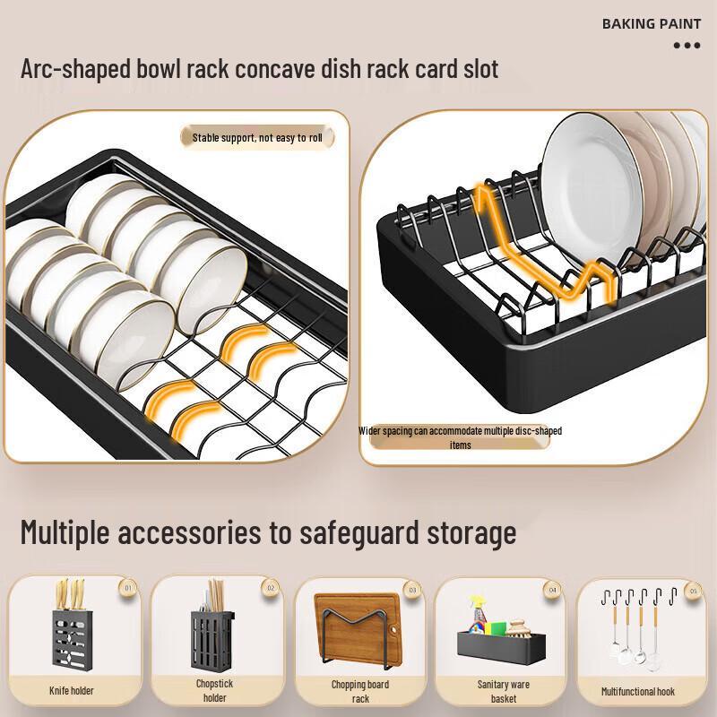 Baijie Kitchen Sink Countertop Dish Drying & Storage Rack