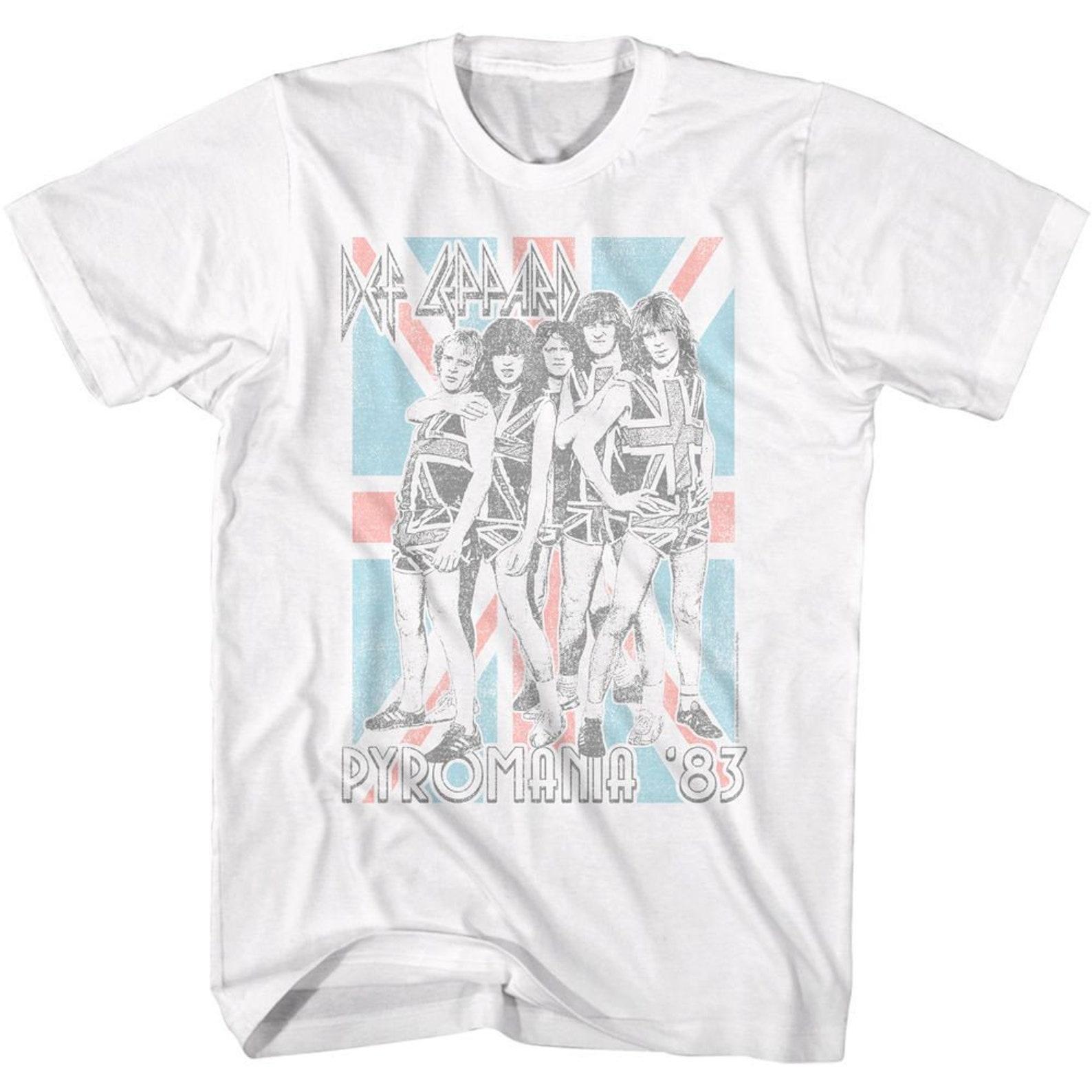 Def Leppard Pyromania Flag White Adult T-Shirt 3XL