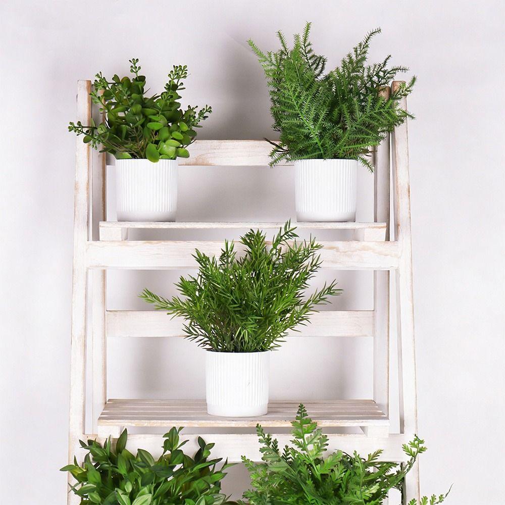 Green Simulation Plant Potted Green Grass Lifelike Grass Flowerpotted Desktop Ornament Windowsill